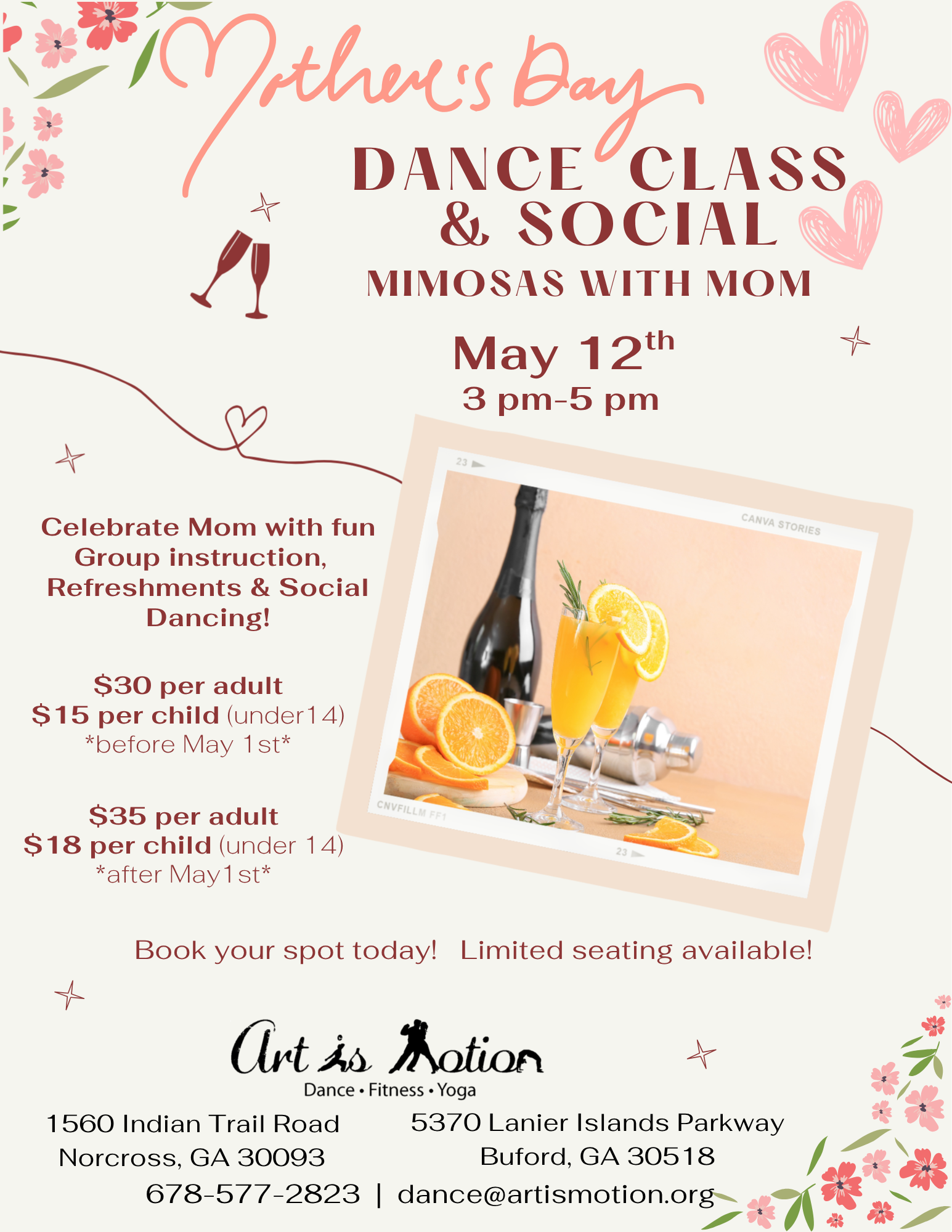 Mimosas with Mom - Dance Class and Social